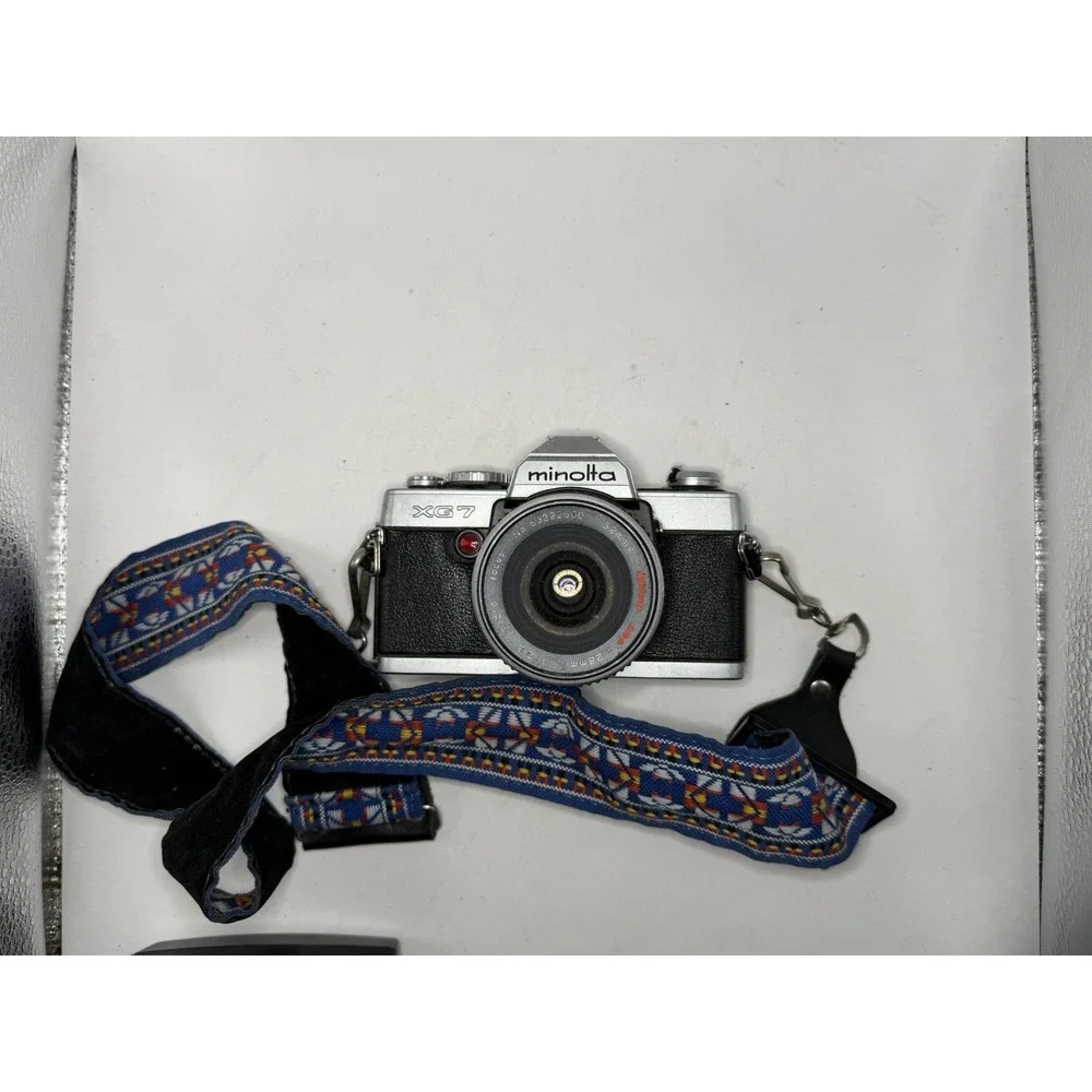 Minolta XG-7‎ 35mm Film Camera w/ Albinar ADG 28mm f/2.8 Lens Vintage